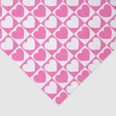ピンクと白のパタ市松模様にーンとハート 薄葉紙 (詳細)