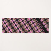 ピンクと白のパーソナライズされた花 ヨガマット (正面(横))