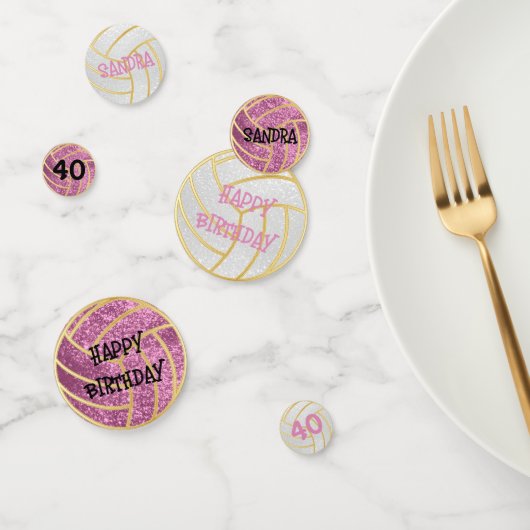 ピンクと白のパーティーグリッターバレーボール コンフェッティ (グループ)