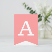 ピンクと白のパーティーフラグDIYバンティングバナー ポストカード (スタンド正面)