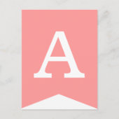 ピンクと白のパーティーフラグDIYバンティングバナー ポストカード (正面)