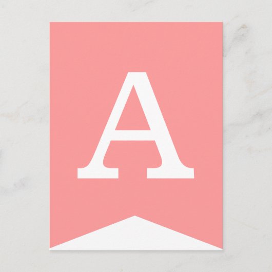 ピンクと白のパーティーフラグDIYバンティングバナー ポストカード (正面)