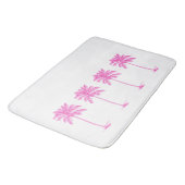 ピンクと白のパームのヤシの木 バスマット (アングル)