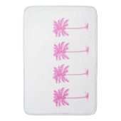 ピンクと白のパームのヤシの木 バスマット (正面縦)