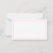 ピンクと白のパームパルメットツリーモノグラム ノートカード (裏面)