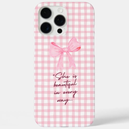 ピンクと白のピンクのリボンのiPhone / iPadケース Case-Mate iPhoneケース (裏面)