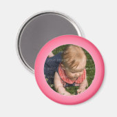 ピンクと白のフォトフレーム マグネット (正面/裏面)