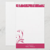 ピンクと白のフラエレガントリッシュ 便箋 (正面/裏面)