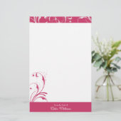 ピンクと白のフラエレガントリッシュ 便箋 (スタンド正面)