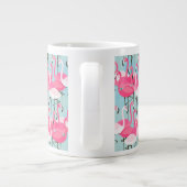 ピンクと白のフラミンゴの群れ ジャンボコーヒーマグカップ (裏面)