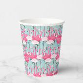 ピンクと白のフラミンゴの群れ 紙コップ (右)