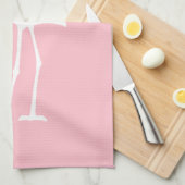 ピンクと白のフラミンゴ キッチンタオル (四つ折り)