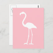 ピンクと白のフラミンゴ ポストカード (正面/裏面)