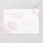 ピンクと白のフローラおむつラッフル エンクロージャーカード (正面)
