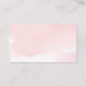 ピンクと白のフローラの緑の女の子おむつラッフル エンクロージャーカード (裏面)