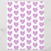 ピンクと白のフローラハートスクラップブック紙 (正面)