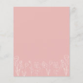 ピンクと白のフローラビンゴ赤ちゃんシャワーゲーム (裏面)