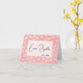 ピンクと白のフローラ悔やみや弔慰ありがとう カード (黄色い花)