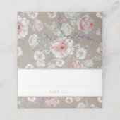 ピンクと白のフローラ水色ヴィンテージ プレイスカード (外部開封)