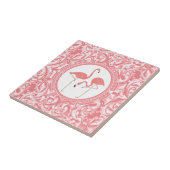 ピンクと白のフローラ渦巻き状のピンクのフラミンゴ タイル (側面)