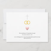 ピンクと白のフローラ結婚カソリッ救クのダー セーブザデート (裏面)