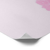 ピンクと白のフローラ織物 ポスター (角)