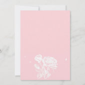 ピンクと白のフローラ蝶のベビーシャワー 招待状 (裏面)