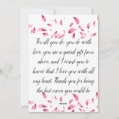 ピンクと白のフローラ雨日本の シーズンカード (裏面)