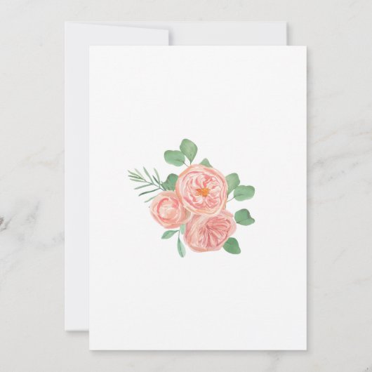 ピンクと白のフローラ100誕生日 招待状 (裏面)