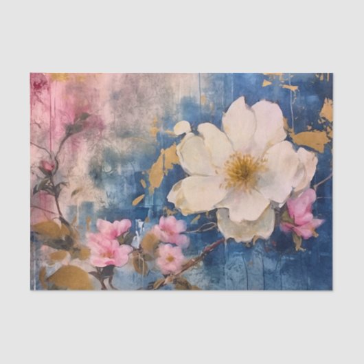 ピンクと白のフローラ 薄葉紙 (正面)