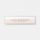 ピンクと白のブラシストローク サインプレート (正面)