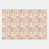 ピンクと白のプルメリアの花 ラッピングペーパーシート (正面2)