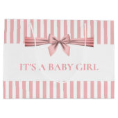 ピンクと白のベビストライプのーシャワー大抱き枕 ラージペーパーバッグ (裏面)