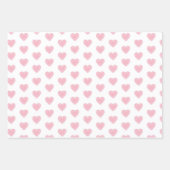 ピンクと白のベビーガールの服 ラッピングペーパーシート (正面3)