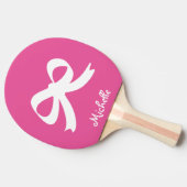ピンクと白のボウテーブルテニス卓球ラケット 卓球ラケット (横)