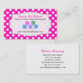 ピンクと白のポルカドット：お菓子名刺 名刺 (正面/裏面)