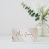 ピンクと白のミニマル主義者 名刺 (スタンド正面)