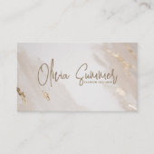 ピンクと白のミニマル主義者 名刺 (正面)