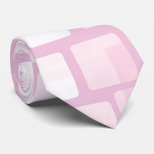 ピンクと白のモザイクパターン ネクタイ (ロール)