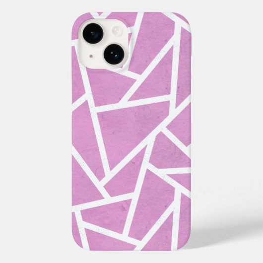 ピンクと白のモザイク模様 Case-Mate iPhoneケース (裏面)