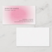 ピンクと白のモダントレンディーシンプルテンプレート 名刺 (正面/裏面)