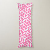 ピンクと白のモチーフ |幾何学星型 ボディピロー (裏面 (縦))