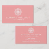 ピンクと白のモロッコエレガントロゴ名刺 名刺 (正面/裏面)