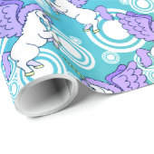 ピンクと白のユニコーンパターンデザイン ラッピングペーパー (ロールコーナー)