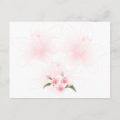ピンクと白のユリの結婚式の日付を保存2 案内ポストカード (裏面)