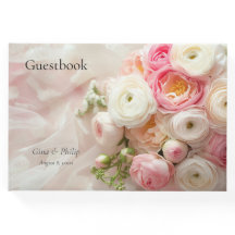 ピンクと白のラヌンキュラスの花束が閉まる