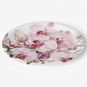 ピンクと白のラン結婚ス ペーパープレート (アングル)