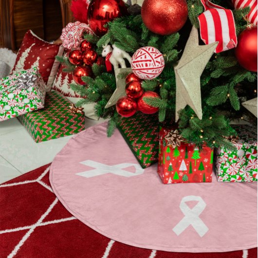 ピンクと白のリボンの形状 ブラッシュドポリエステルツリースカート