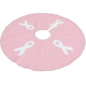 ピンクと白のリボンの形状 ブラッシュドポリエステルツリースカート (アングル)