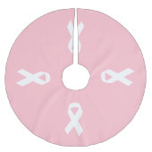 ピンクと白のリボンの形状 ブラッシュドポリエステルツリースカート (正面)